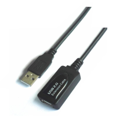 Cable Alargador USB 2.0 Aisens A101-0020/ USB Macho - USB Hembra/ 15m/ Negro