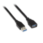 Cable Alargador USB 3.0 Aisens 105-0041/ USB Macho - USB Hembra/ 1m/ Negro