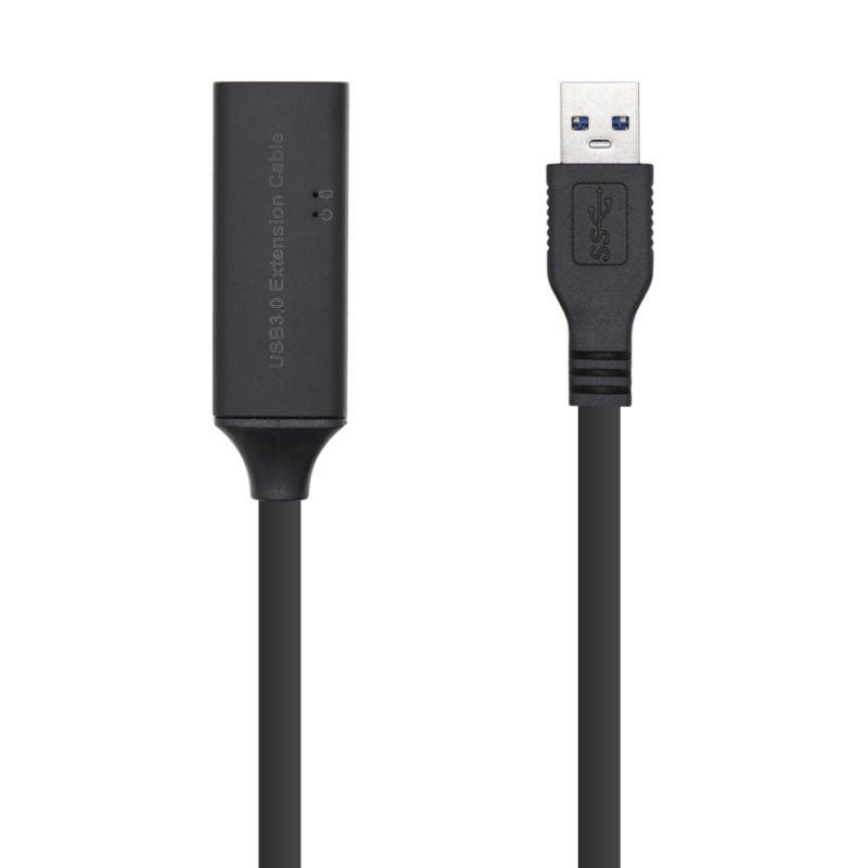 Cable Alargador USB 3.0 Aisens A105-0407/ USB Macho - USB Hembra/ 5m/ Negro