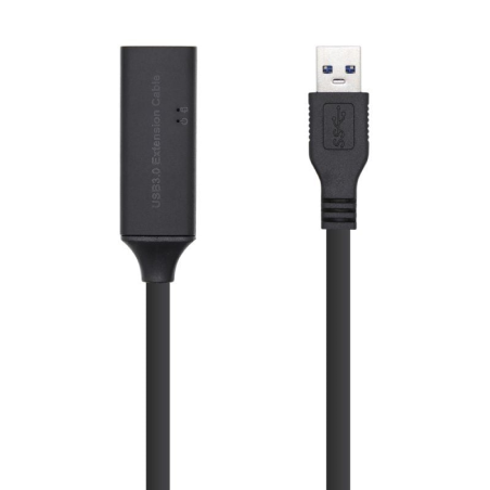 Cable Alargador USB 3.0 Aisens A105-0408/ USB Macho - USB Hembra/ 10m/ Negro