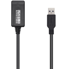 Cable Alargador USB 3.0 con Amplificador Aisens A105-0525/ USB Macho - USB Hembra/ 5m/ Negro