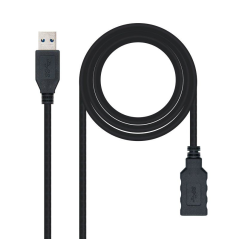 Cable Alargador USB 3.0 Nanocable 10.01.0903-BK/ USB Macho - / USB Hembra/ 3m/ Negro