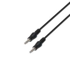 Cable Estéreo Aisens A128-0144/ Jack 3.5 Macho - Jack 3.5 Macho/ 10m/ Negro