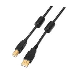 Cable USB 2.0 Impresora Aisens A101-0010/ USB Macho - USB Macho/ 3m/ Negro