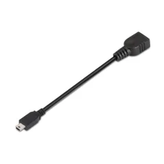 Cable USB 2.0 Aisens A101-0033/ USB Mini Macho - USB Hembra/ 15cm/ Negro