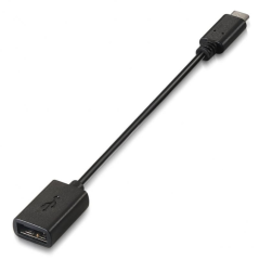 Cable USB 2.0 Aisens A107-0059/ USB Tipo-C Macho - USB Hembra/ 15cm/ Negro