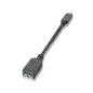 Cable USB 3.1 Aisens A107-0062/ USB Tipo-C Macho - USB Hembra/ 15cm/ Negro