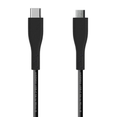 Cable USB 2.0 Aisens A107-0349/ USB Tipo-C Macho - MicroUSB Macho/ 1m/ Negro