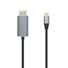 Cable Conversor Aisens A109-0394/ USB Tipo-C Macho - Displayport Macho/ 0.8m/ Negro