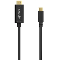 Cable Conversor HDMI 4K Aisens A109-0623/ USB Tipo-C Macho - HDMI Macho/ 80cm/ Negro