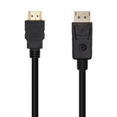 Cable Conversor Aisens A125-0459/ Displayport Macho - HDMI Macho/ 1m/ Negro