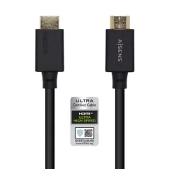 Cable HDMI 2.1 8K Aisens A150-0420/ HDMI Macho - HDMI Macho/ 0.5m/ Certificado/ Negro