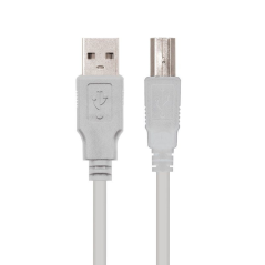 Cable USB 2.0 Impresora Nanocable 10.01.0102/ USB Macho - USB Macho/ 1m/ Beige