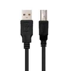 Cable USB 2.0 Impresora Nanocable 10.01.0102/ USB Macho - USB Macho/ 1m/ Negro