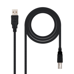 Cable USB 2.0 Impresora Nanocable 10.01.0103-BK/ USB Macho - USB Macho/ 1.8m/ Negro