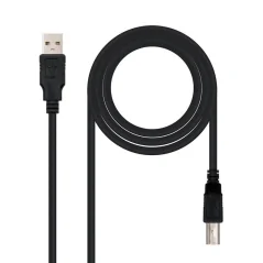 Cable USB 2.0 Impresora Nanocable 10.01.0105-BK/ USB Macho - USB Macho/ 4.5m/ Negro