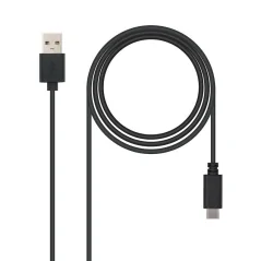 Cable USB 2.0 Nanocable 10.01.2101/ USB Tipo-C Macho - USB Macho/ 1m/ Negro