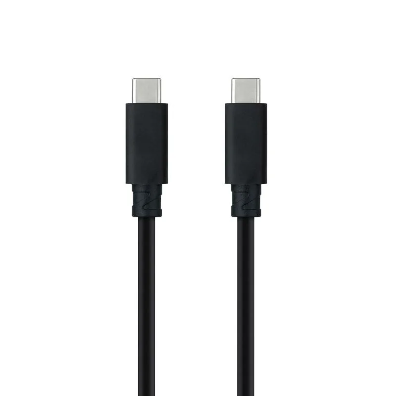 Cable USB 3.1 Nanocable 10.01.4100/ USB Tipo-C Macho - USB Tipo-C Macho/ 0.5m/ Negro