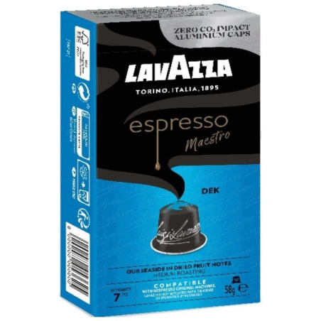Cápsula Lavazza Espresso Maestro Dek Descafeinado para cafeteras Nespresso/ Caja de 10