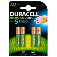 Pack de 4 Pilas AAA Duracell HR03-A/ 1.2V/ Recargables