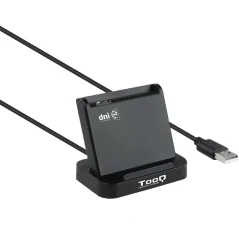 Lector de DNI TooQ TQR-220B/ USB 2.0/ Negro