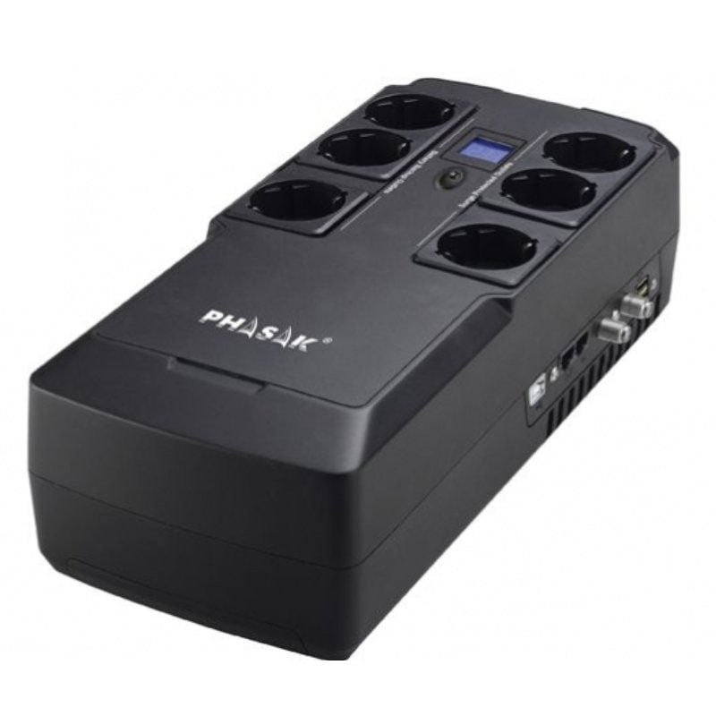 SAI Línea Interactiva Phasak Kryptos 800 VA/ 480W/ 6 Salidas/ Formato Bloque SAI Línea Interactiva Phasak Kryptos 800 VA/ 480W/ 6 Salidas/ Formato Bloque