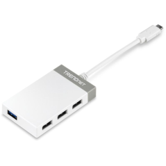 Hub USB Tipo-C Trendnet TUC-H4E/ 4xUSB/ Blanco y Gris