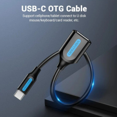 Adaptador USB 2.0 Tipo-C Vention CCSBB/ USB Tipo-C Macho - USB Hembra