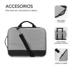 Maletín Subblim Advance Laptop Sleeve para Portátiles hasta 15.6'/ Gris