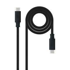 Cable USB 3.1 Nanocable 10.01.4102/ USB Tipo-C Macho - USB Tipo-C Macho/ 2m/ Negro