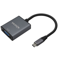 Cable Conversor Aisens A109-0691/ USB Tipo-C Macho - VGA Hembra/ 15cm/ Gris