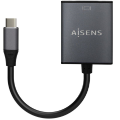 Cable Conversor Aisens A109-0691/ USB Tipo-C Macho - VGA Hembra/ 15cm/ Gris