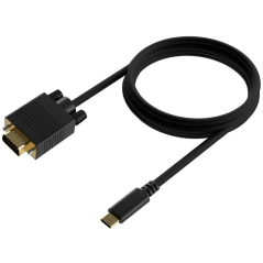 Cable Conversor Aisens A109-0693/ USB Tipo-C Macho - VGA Macho/ 1.8m/ Negro