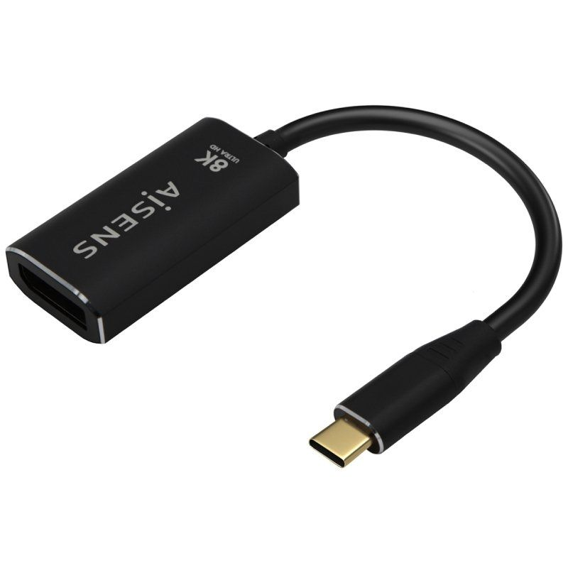Cable Conversor Aisens A109-0690/ USB Tipo-C Macho - DisplayPort Hembra/ 15cm/ Negro Cable Conversor Aisens A109-0690/ USB Tipo-C Macho - DisplayPort Hembra/ 15cm/ Negro