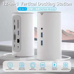 Docking USB Tipo-C Vention TPHWC/ 1xVGA/ 1xHDMI/ 3xUSB/ 1xUSB Tipo-C PD/ 1xUSB Tipo-C/ 1xRJ45/ 1xAudio/ 1xLector Tarjetas SD/ Bl