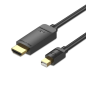 Cable Conversor Vention HAHBG/ Mini Displayport Macho - HDMI Macho/ 1.5m/ Negro