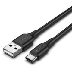 Cable USB 2.0 Vention CTHBH/ USB Tipo-C Macho - USB Macho/ 2m/ Negro