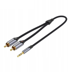 Cable Estéreo Vention BCNBF/ Jack 3.5 Macho - 2x RCA Macho/ 1m/ Gris