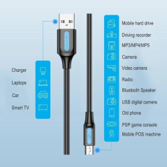 Cable USB 2.0 Vention COMBF/ USB Macho - MiniUSB Macho/ 1m/ Negro