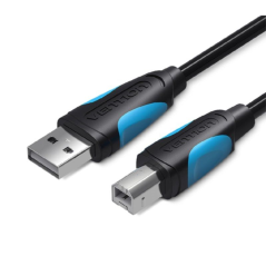 Cable USB 2.0 Impresora Vention VAS-A16-B200/ USB Tipo-B Macho - USB Macho/ 2m/ Negro