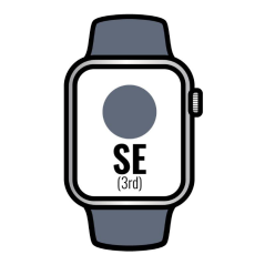 Apple Watch SE 3rd/ Gps/ Cellular/ 44mm/ Caja de Aluminio Plata/ Correa Deportiva Azul Tempestad S/M