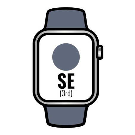 Apple Watch SE 3rd/ Gps/ Cellular/ 44mm/ Caja de Aluminio Plata/ Correa Deportiva Azul Tempestad S/M