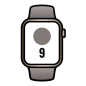 Apple Watch Series 9/ Gps/ Cellular/ 45 mm/ Caja de Acero Oro/ Correa deportiva Arcilla S/M