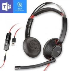 Auriculares Plantronics Blackwire C5220/ con Micrófono/ Jack 3.5/ USB/ Negros