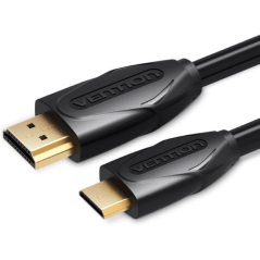 Cable HDMI Vention VAA-D02-B150/ HDMI Macho - Mini HDMI Macho/ 1.5m/ Negro