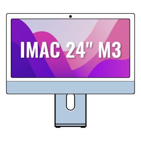 Apple iMac 24' Retina 4,5K / M3 8-Core CPU/ 8Gb/ 256Gb SSD/ 8-Core GPU/ Azul