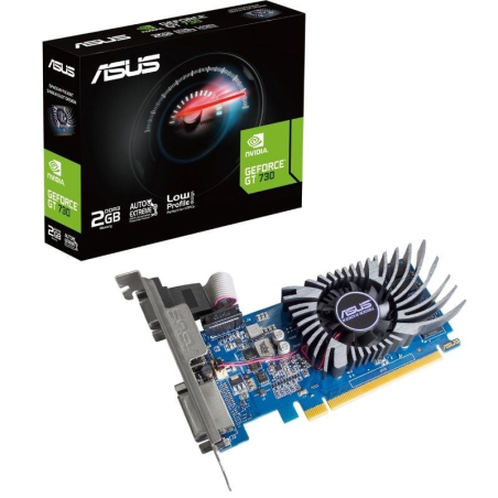 Tarjeta Gráfica Asus GeForce GT 730 BRK EVO/ 2GB DDR3/ Compatible con Perfil Bajo