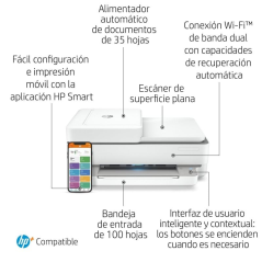 Multifunción HP Envy 6420e WiFi/ Fax Móvil/ Dúplex/ Blanca
